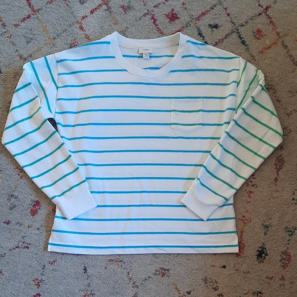 J. Crew Factory Tops - J Crew Striped Long Sleeve sweatshirt NWOT